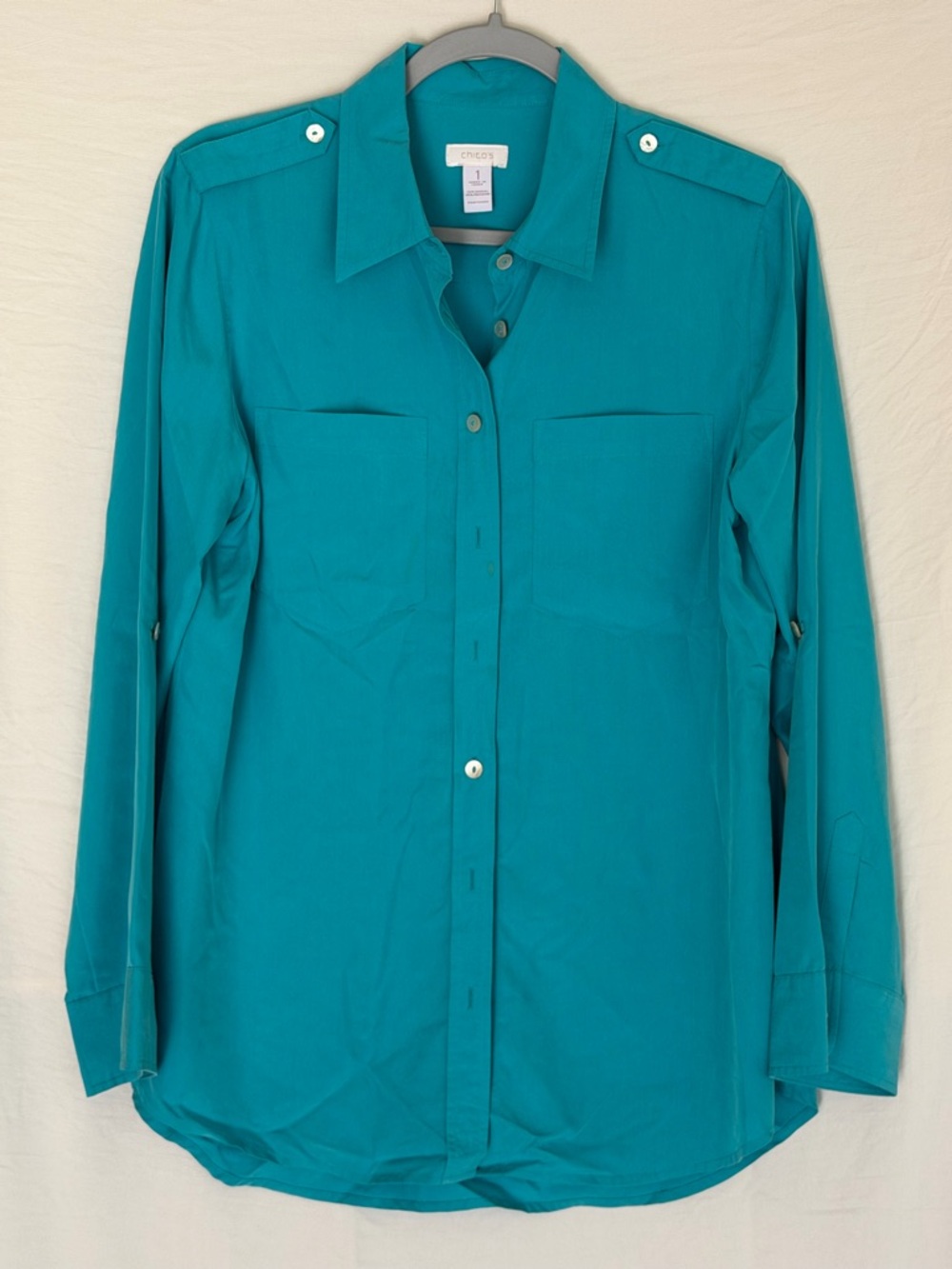 Chico's Turquoise Button-Front Shirt